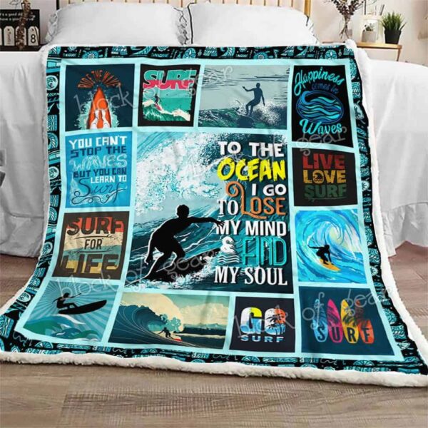 Surfing Fleece Blanket Sherpa Blanket