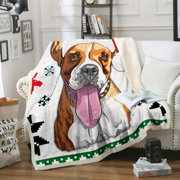 Boxer Christmas Fleece Blanket Sherpa Blanket