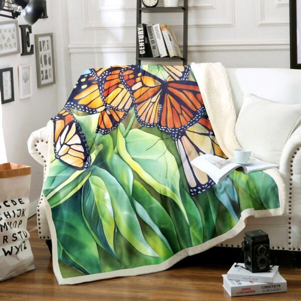 Butterfly Fleece Blanket Sherpa Blanket