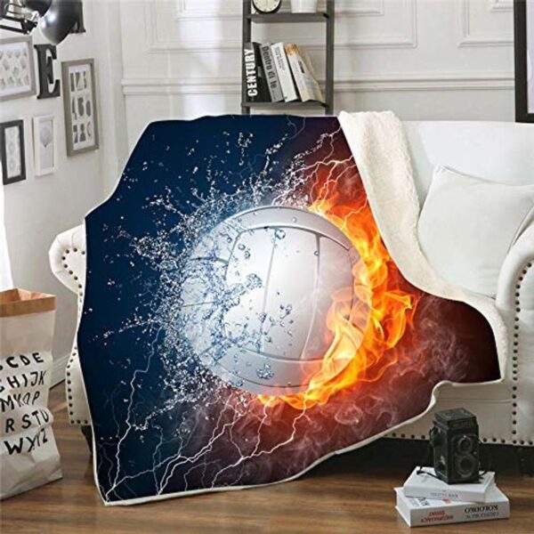Flame Volleyball Fleece Blanket Sherpa Blanket