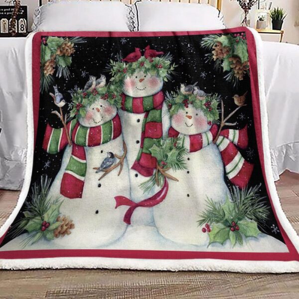 Snowman Fleece Blanket Sherpa Blanket