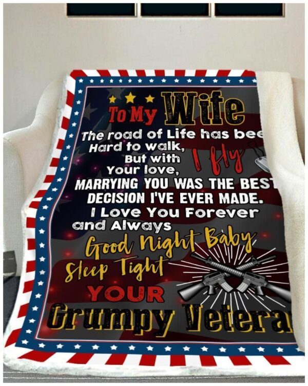 Veteran - Gift To My Wife Fleece Blanket Sherpa Blanket