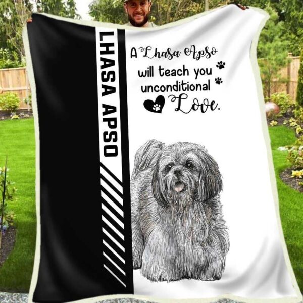 Lhasa Apso Fleece Blanket Sherpa Blanket