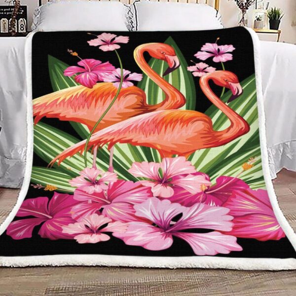 Flamingo Fleece Blanket Sherpa Blanket