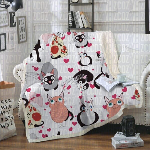 Cat Fleece Blanket Sherpa Blanket