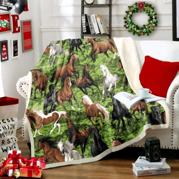 Horse Fleece Blanket Sherpa Blanket