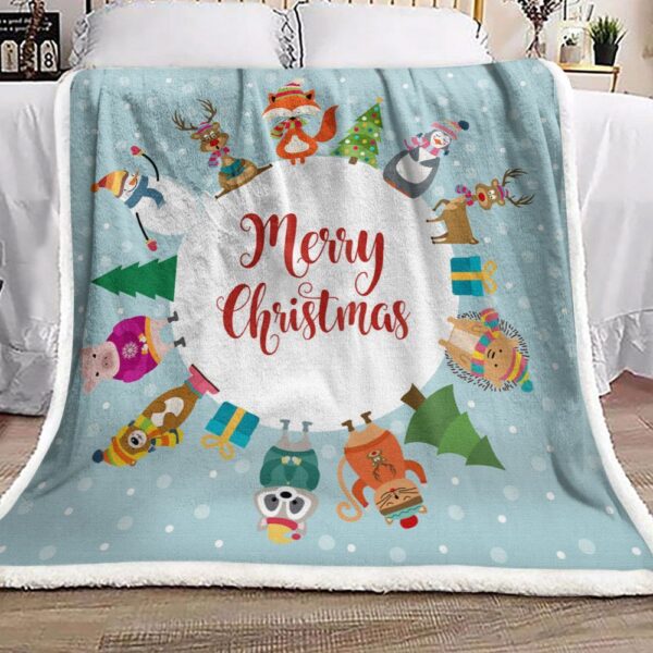 Merry Christmas Fleece Blanket Sherpa Blanket