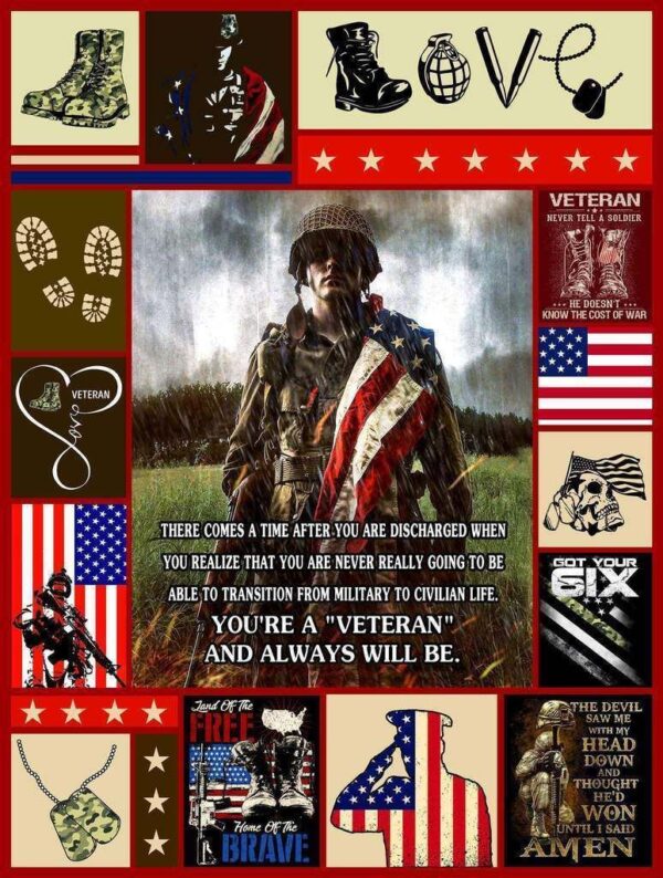 Veteran - Best Gift For A Veteran Fleece Blanket Sherpa Blanket