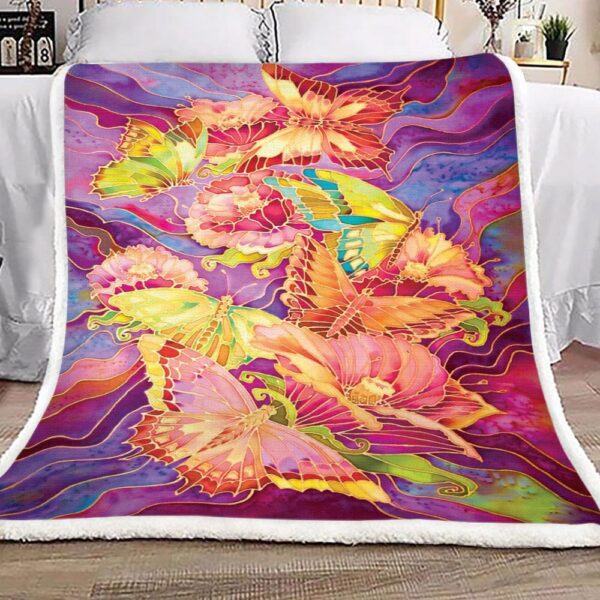 Butterfly Fleece Blanket Sherpa Blanket