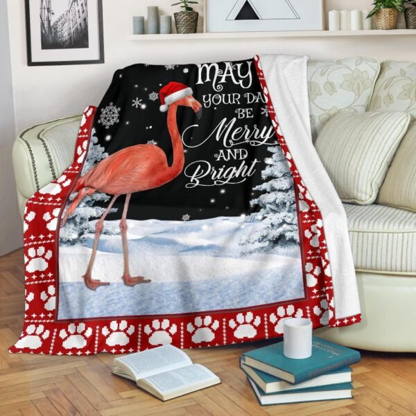 Flamingo Christmas Fleece Blanket Sherpa Blanket