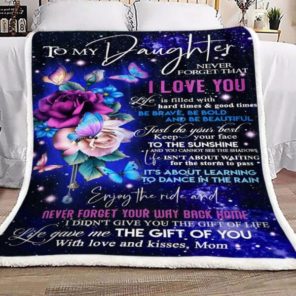 Flower Butterfly Mom Fleece Blanket Sherpa Blanket