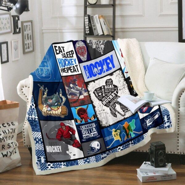 Hockey Fleece Blanket Sherpa Blanket