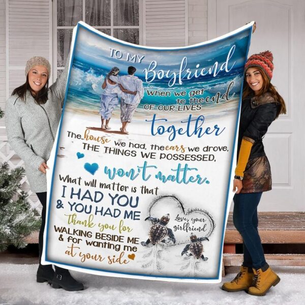 To My Boyfriend Fleece Blanket Sherpa Blanket