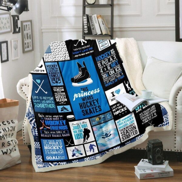 Hockey Princess Fleece Blanket Sherpa Blanket