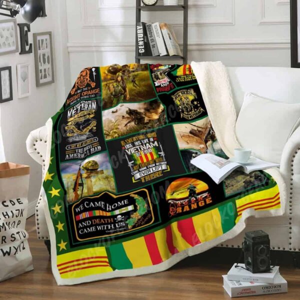 Never Underestimate An Old Man Who Is Also A Vietnam Veteran Fleece Blanket Sherpa Blanket