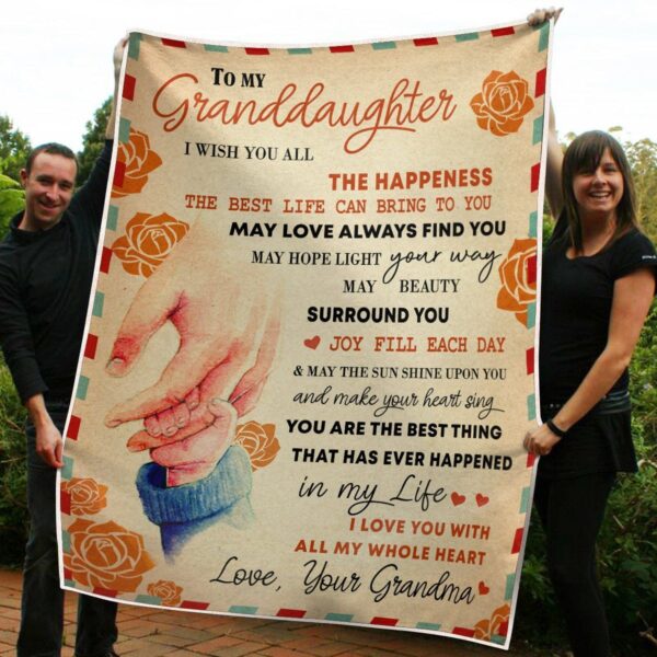 Gift From Grandma To My Granddaughter Fleece Blanket Sherpa Blanket