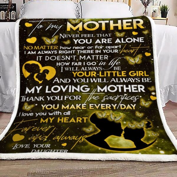 Butterfly To My Mother Love Your Daughter Fleece Blanket Sherpa Blanket
