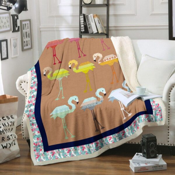 Flamingo Fleece Blanket Sherpa Blanket