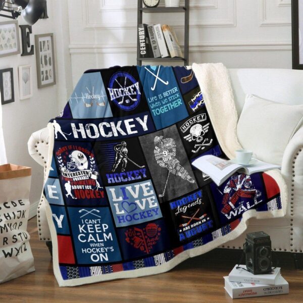Hockey 01 Fleece Blanket Sherpa Blanket