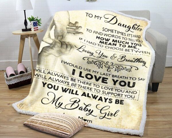 To My Daughter Love Mom Fleece Blanket Sherpa Blanket