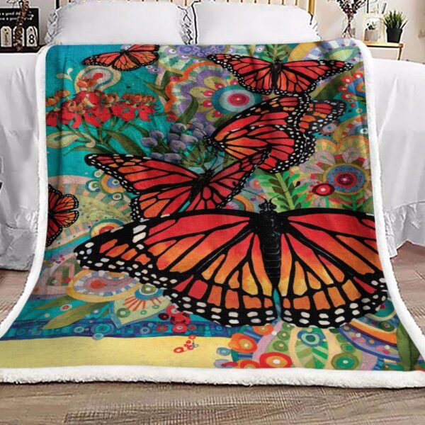 Butterfly Fleece Blanket Sherpa Blanket