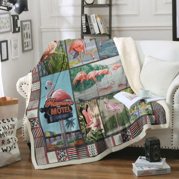 Flamingo Fleece Blanket Sherpa Blanket