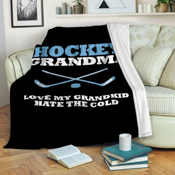 Hockey Grandma Hooded Fleece Blanket Sherpa Blanket