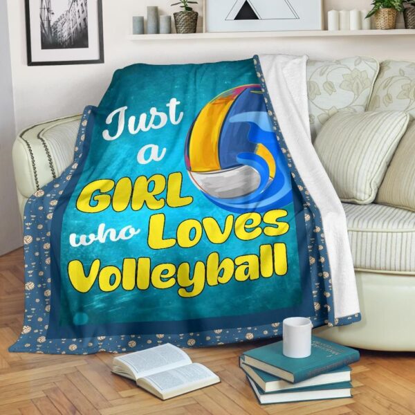 Volleyball Just A Girl Fleece Blanket Sherpa Blanket