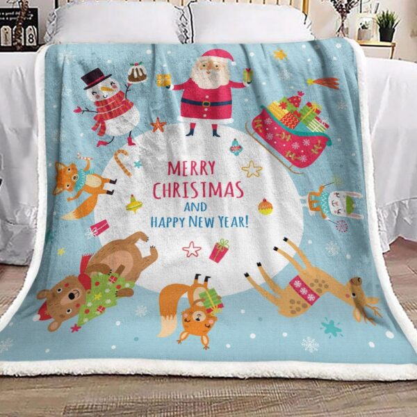 Merry Christmas Fleece Blanket Sherpa Blanket