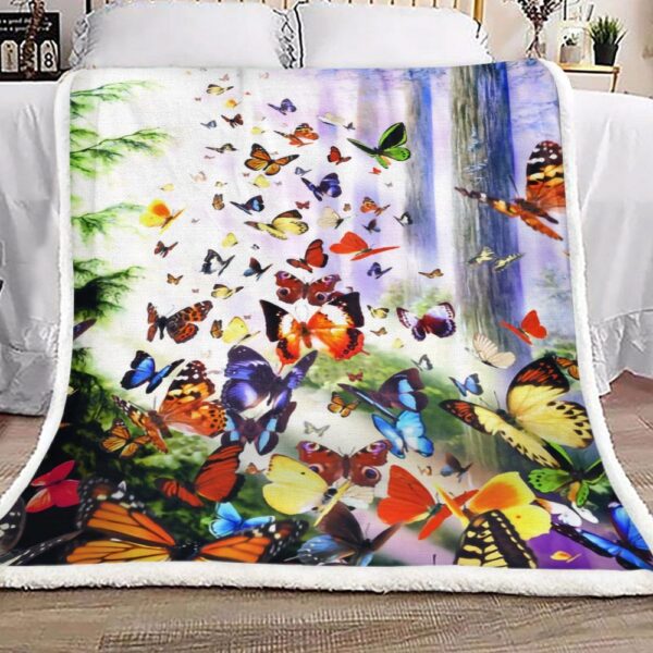 Butterfly Tree Of Life Fleece Blanket Sherpa Blanket