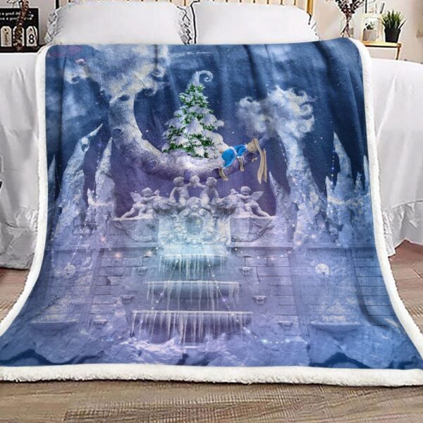 Christmas Moon Fleece Blanket Sherpa Blanket