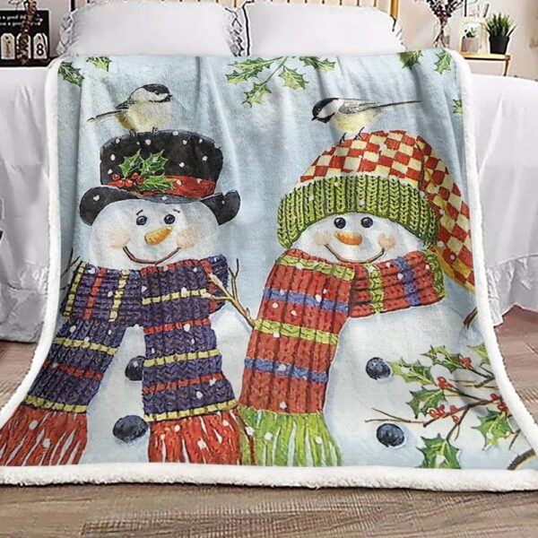 Christmas Snowman Fleece Blanket Sherpa Blanket
