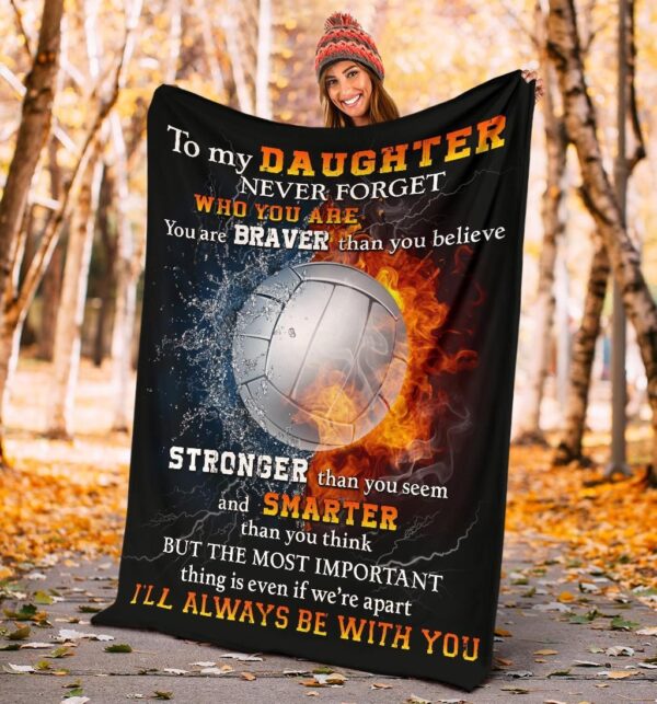 Volleyball To My Daughter Fleece Blanket Sherpa Blanket