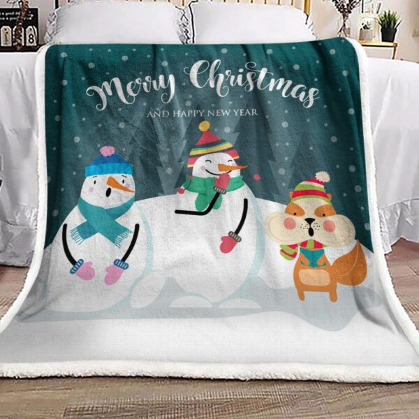 Snowman Fleece Blanket Sherpa Blanket