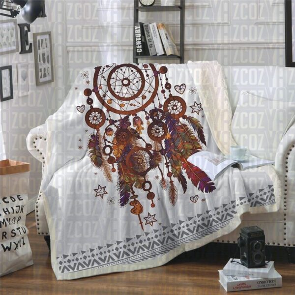 Bohemian Dreamcatcher Fleece Blanket Sherpa Blanket