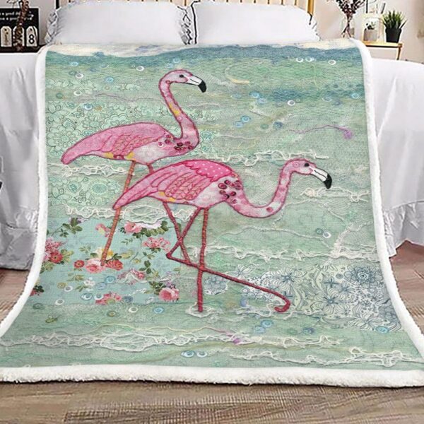 Flamingo Fleece Blanket Sherpa Blanket