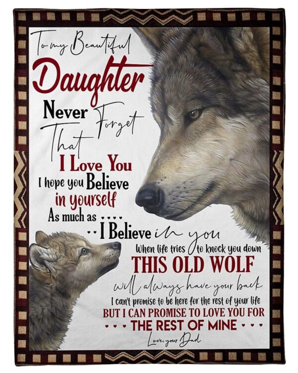 Dad To Daughter This Old Wolf Fleece Blanket Sherpa Blanket