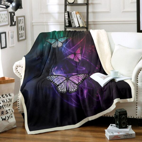 Butterfly Fleece Blanket Sherpa Blanket