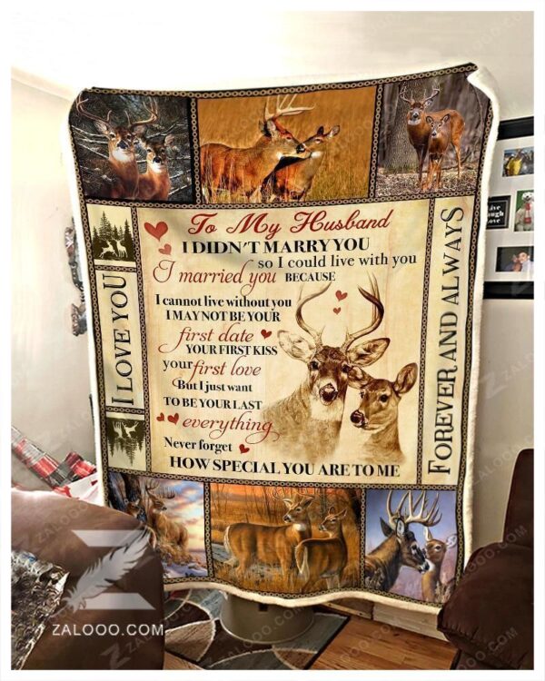 BuckDoe To My Husband How Special You Are To Me Fleece Blanket Sherpa Blanket