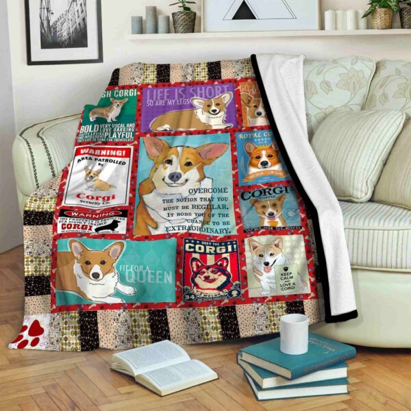 Corgi Fleece Blanket Sherpa Blanket