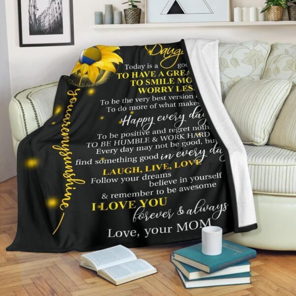 To My Daughter Volleyball Fleece Blanket Sherpa Blanket