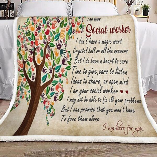 I Am Your Social Worker Fleece Blanket Sherpa Blanket
