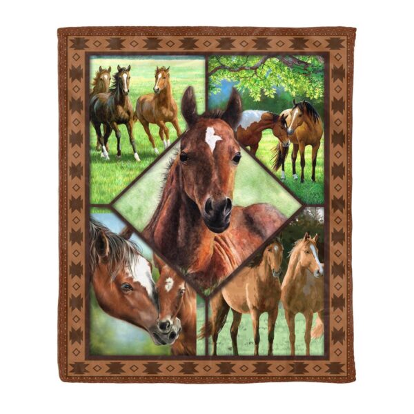 Horse Fleece Blanket Sherpa Blanket