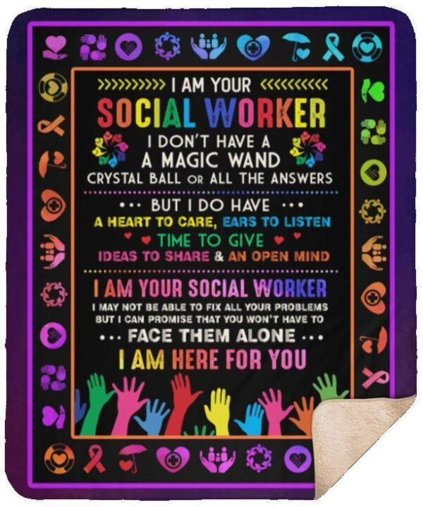 Social Worker Fleece Blanket Sherpa Blanket
