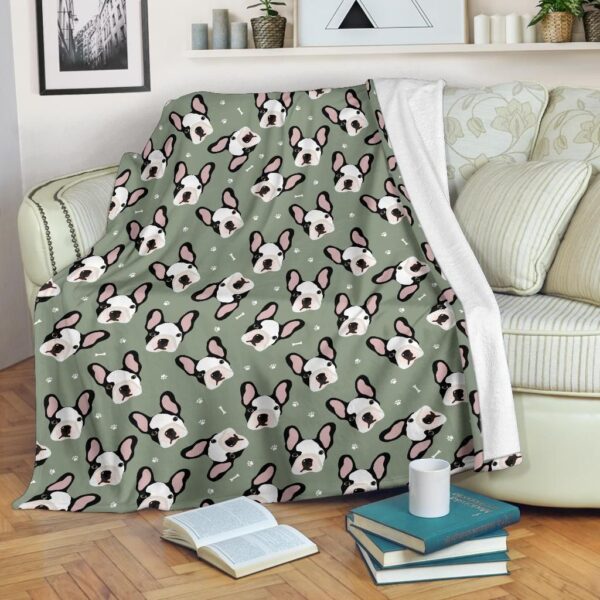 Boston Terrier Pattern Fleece Blanket Sherpa Blanket