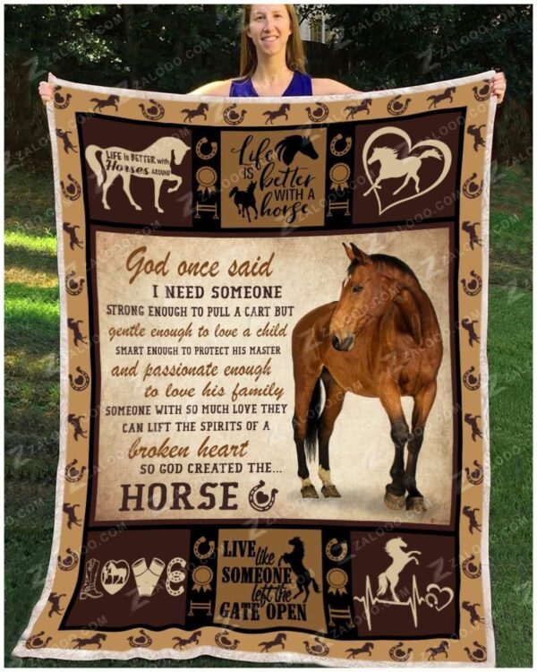 Horse God Once Said Fleece Blanket Sherpa Blanket