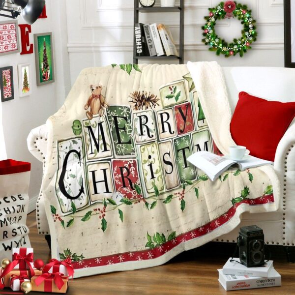 Merry Christmas Fleece Blanket Sherpa Blanket