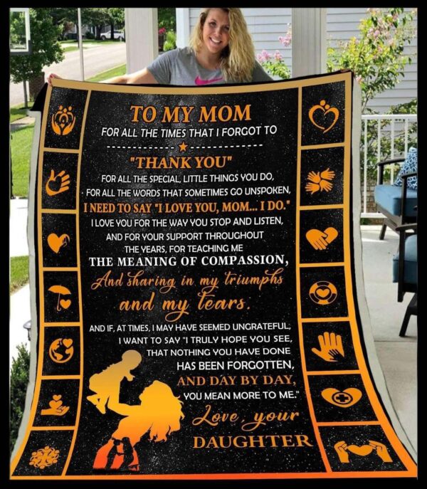 Social Worker To My Mom Thank You Fleece Blanket Sherpa Blanket