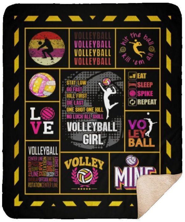Volleyball Girl Fleece Blanket Sherpa Blanket