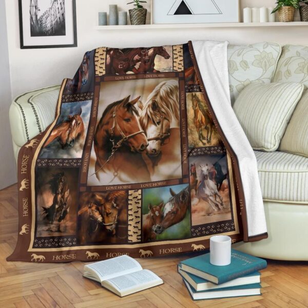 Horses Fleece Blanket Sherpa Blanket